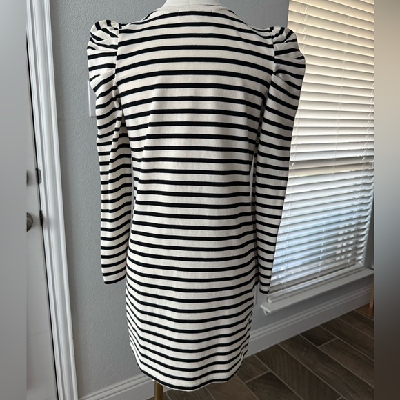 REBECCA MINKOFF Talia Puff Sleeve Black & White Dress Sz XS - Picture 7 of 11